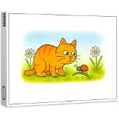 Raxxa Premium-Puzzle „Süße Cartoon-Katze beobachtet Marienkäfer auf der Wiese“, 1000 Teile