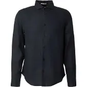 Superdry für Herren. M4011103A Marineblaues Leinenhemd Riviera (XXL), Lässig, Klassisch, Langarm
