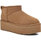 Ugg für Damen. 1135092 Lederstiefeletten W Classic Ultra Mini Platform braun (41), 3 bis 5 cm, Keine, Lässig