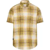 Camel active Karohemd , Herren, Gr. XXL, N-Gr, gelb (sun gelb), Web, Obermaterial: 100% Baumwolle, kariert, normal hüftbedeckend, Rundhals, Hemden Karohemd, kurzarm, mit Button-Down-Kragen