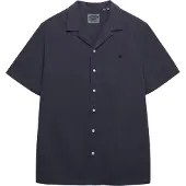 Superdry für Herren. M4011138A Hemd Cabana navy (L), Lässig, Baumwolle, Kurzarm, Marine