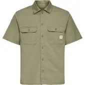 Blend Kurzarmhemd "Kurzarmhemd BHMatz Overshirt", Herren, Gr. XXL, N-Gr, grün (dusty olive), Obermaterial: 98% Baumwolle CO. 2% Elasthan EL., Hemden Kurzarmhemd