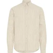 Blend Langarmhemd "Langarmhemd BHAdas", Herren, Gr. M, N-Gr, beige (cornstalk), Obermaterial: 65% Baumwolle CO. 35% Polyester PES., Hemden Langarmhemd
