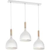 Luminex Hängeleuchte Noak, weiß/holz natur, 3-flammig lang