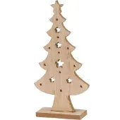 Saska Garden Dekorative Holz-Weihnachtsbaum mit Stern – 32 cm