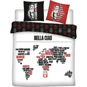 Aymax La Casa De Papel Bettwäsche bella ciao - Baumwolle - Schwarz/Weiß - 240 x 220 cm