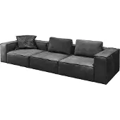KAWOLA Sofa CARMO 4-Sitzer Leder anthrazit