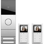 Gira 2417000 Video System 2TN edelstahlfarben System 106 Zweifamilienhaus Paket Video