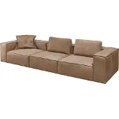 KAWOLA Sofa CARMO 4-Sitzer Leder taupe