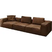 KAWOLA Sofa CARMO 4-Sitzer Leder braun