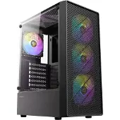 Antec AX26 RGB Elite PC Gehäuse Midi Tower Gaming ATX, schwarz