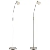 Globo Lighting 2er Set flexible Stehlampen mit LED, Lampenschirm Glas, Stehleuchten Standlampen