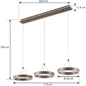 LUCANDE Hängelampe Kolo , dimmbar, braun / rost, für Wohn- / Esszimmer, Modern