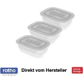 Rotho 1725800096, Set, Rechteckig, 1 l, Transparent, Weiß, Polypropylen (PP), 135 mm