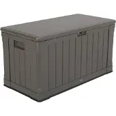 Lifetime , Kunststoff Kissenbox "Premium", Polsteraufbewahrung, 440 l, braun, 64 x 128 x 67 cm (L x B x H)