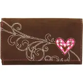 Friedrich Lederwaren Damen-Überschlagbörse Bavaria velvet braun/rosa, 13004-9