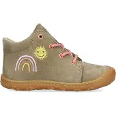 Ricosta Kinder Schnürschuh oliv mit Regenbogen und Sonne 22