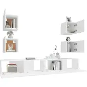vidaXL 6-tlg. TV-Schrank-Set Weiß Holzwerkstoff