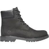 Timberland für Damen. TB18658A0011 Lederstiefel 6 Zoll schwarz (36 W), Wohnung, Schnürsenkel, Lässig