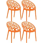 CLP 4er Set Stapelbare Gartenstühle Hope, Farbe:rosa