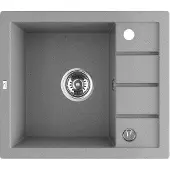 Laveo TRZYNASTKA Einbeckenspüle aus Granit, grau 48x79 cm
