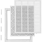 Vevor Lüftungsgitter 57,4x70,2x4cm, passend für Installationsöffnung von 50x63 cm (B x H), Filter im Lieferumfang enthalten, Abluftgitter für die Wand, Lamellengitter aus Stahl,