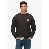 Superdry für Herren. M2014305A Merchant Graphic Sweatshirt schwarz (S), Lässig, Baumwolle