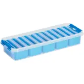 Sunware Q-line Aufbewahrungsbox mit 7 Fächern - Blau - 2,5 Liter