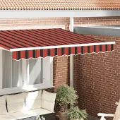 Syfax Ersatzvolant für Markise für 3 m Orangerot & braun gestreift