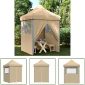 The Living Store Partyzelt Faltbar Pop-Up mit 4 Seitenteilen Beige
