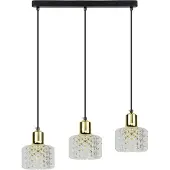 Milagro Glamouröse dreifache Pendelleuchte schwarz und gold Lumi 3xGU10 8W