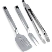 B2X Perfektes Grillwerkzeug: 3-teiliges Edelstahl-Set mit Griffen