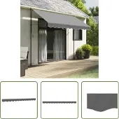 The Living Store Markisenvolant Anthrazit Gestreift 3 m