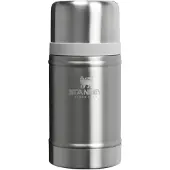 Stanley The Legendary Food Jar 24oz, Stainless Steel Ash 10-11350-0033 Essensbehälter mit Schraubdeckel und Becher, 700 ml