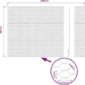 vidaXL Schweißgitterzaun 1,5 x 10 m PVC Grau