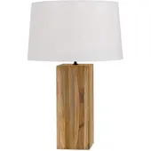Orion Tischleuchte Dallas mit quaderförmigem Holzfuß