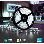 V-TAC PRO VT-10-240 led streifen strip chip samsung SMD2835 24V 10m kaltweiß 6400K IP20 no wp - SKU 322