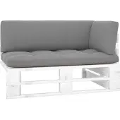 vidaXL Outdoor-Ecksofa Paletten Kiefernholz Imprägniert Weiß