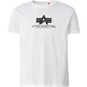 Alpha industries T-Shirt "Basic T-Shirt BL Rubber", Herren, Gr. XXL, weiß (weiß, schwarz), Obermaterial: 90% Baumwolle, 10% Polyester, Shirts T-Shirt