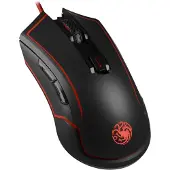 Pixminds HBO Game of Thrones - Targaryen, Beidhändig, Optisch, RF Wireless + USB Type-C, 4800 DPI, Schwarz, Rot
