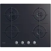 Candy Moderna CVG6B, Schwarz, Integriert, 59 cm, Gaskochfeld, Gehärtetes Glas, 4 Zone(n)