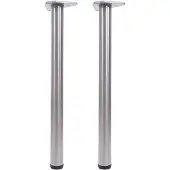 Mendler 2er-Set Tischbein HWC-H36, für Schreibtisch Esstischfuß Tischgestell, 73cm Edelstahl-Optik