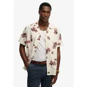 Superdry für Herren. M4011136A Cabana Poolside Hemd weiß (M), Lässig, Baumwolle, Kurzarm