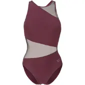 Arena - Women's Mesh Angle Swimsuit Vent Back B - Badeanzug Gr 40 rot