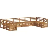 vidaXL Outdoor-Sofagarnitur 10 stk. Natur