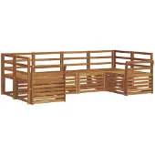 vidaXL Outdoor-Sofagarnitur 6 stk. Natur