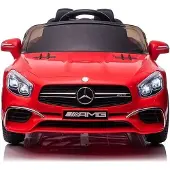 Leantoys Batteriebetriebenes Fahrzeug Mercedes SL65 S Rot lackiert LCD