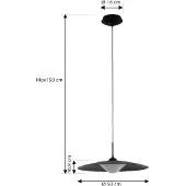 LUCANDE LED-Hängeleuchte Foco, schwarz, Metall, Ø 50 cm