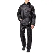 Result Herren Regenanzug bestehend aus Regenjacke und Regenhose, wasserdicht LT168 (M) (Schwarz)