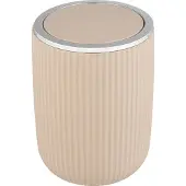 Wenko Kosmetikeimer "Agropoli", beige, B:14,5cm H:20cm T:14,5cm, Kunststoff, Mülleimer, Kosmetikeimer, mit Schwingdeckel, 2 Liter